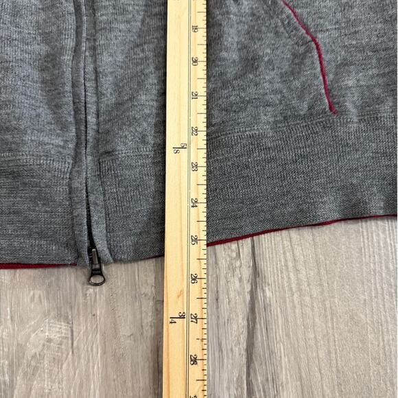 Banana Republic Men’s Gray Wool Blend Full Zip Sweater Jacket Size Large - Picture 10 of 11